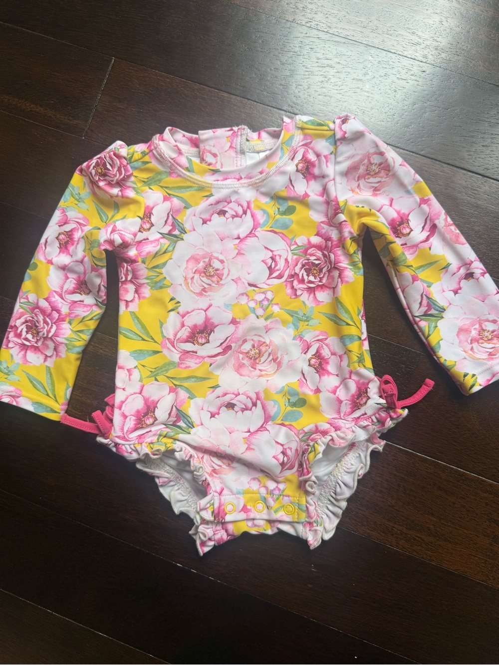 Posh Peanut Pink Floral Swimsuit (12-18 months)